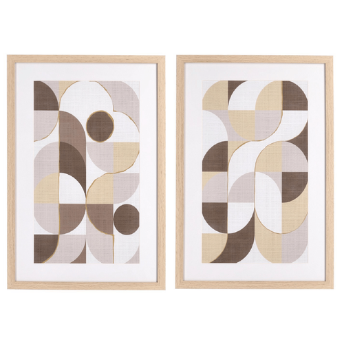 Set2 Quadro Sherley 40x60 con stampa su carta, vetro, mdf e cornice in mdf