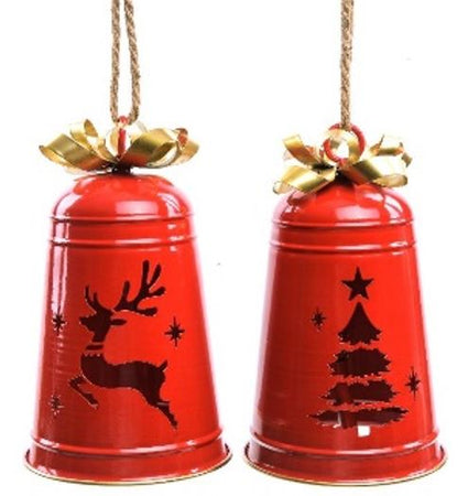 Campana di natale decorata in metallo per decorazioni natalizie