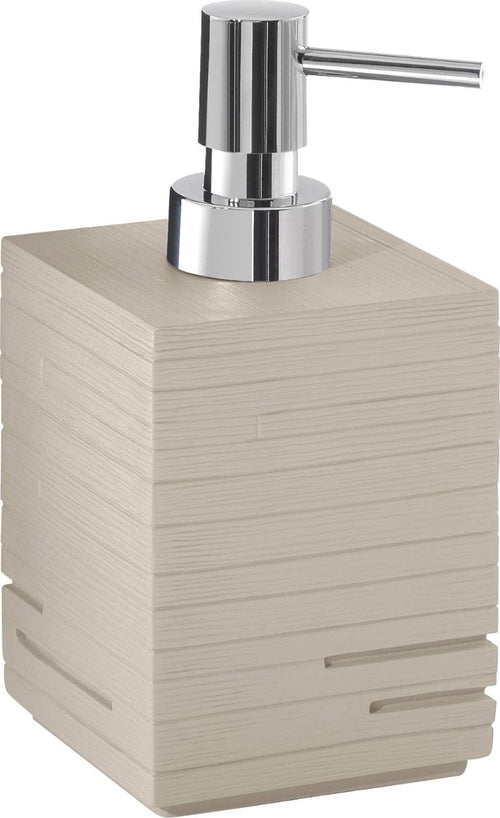 GEDY---DOSATORE-DI-SAPONE-MODELLO-G-QUADROTTO-TORTORA-CHIARO-IN-RESINA