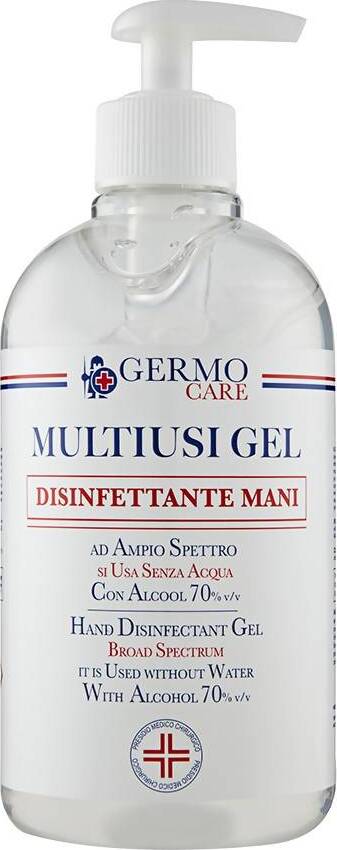 Gel Disinfettante Mani Multiusi GEL Sanificante Gel per mani GERMO Care ad ampio spettro 70% Alcol Casa e cucina/Detergenti e prodotti per la pulizia/Detergenti per la casa/Detergenti multiuso Salute e Prevenzione - Barletta, Commerciovirtuoso.it