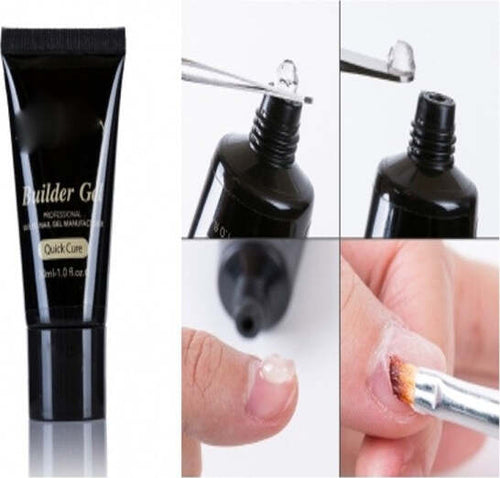 Gel-Uv-Led-Poly-In-Tubetto-30ml-Trasparente-Camouflage-French-Costruttore-Nail