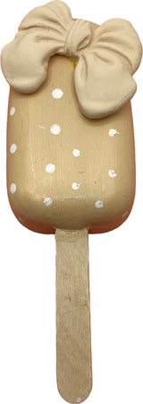 Gelato cremino finto da esposizione beige con fiocco e pois Casa e cucina/Teglie da forno e accessori per pasticceria/Accessori e utensili per pasticceria/Utensili decorativi/Torte e dolci finti Led Mall Home - Napoli, Commerciovirtuoso.it