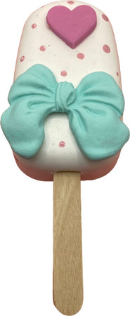 Gelato cremino finto da esposizione bianco con cuore, fiocco azzurro e pois Casa e cucina/Teglie da forno e accessori per pasticceria/Accessori e utensili per pasticceria/Utensili decorativi/Torte e dolci finti Led Mall Home - Napoli, Commerciovirtuoso.it
