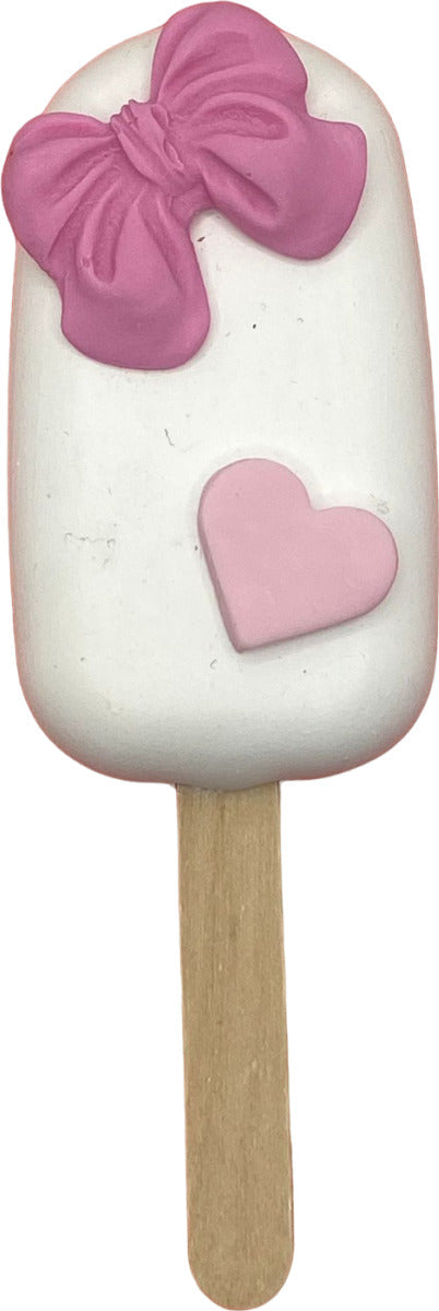 Gelato cremino finto da esposizione bianco con fiocco e cuore rosa Casa e cucina/Teglie da forno e accessori per pasticceria/Accessori e utensili per pasticceria/Utensili decorativi/Torte e dolci finti Led Mall Home - Napoli, Commerciovirtuoso.it