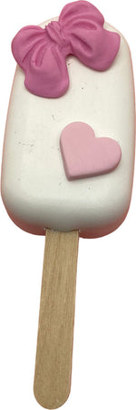 Gelato cremino finto da esposizione bianco con fiocco e cuore rosa Casa e cucina/Teglie da forno e accessori per pasticceria/Accessori e utensili per pasticceria/Utensili decorativi/Torte e dolci finti Led Mall Home - Napoli, Commerciovirtuoso.it