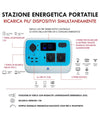 Generatore Corrente 700w Portatile Ricarica Solare Batteria Prese Schuko Ac Usb-c