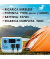 Generatore Corrente 700w Portatile Ricarica Solare Batteria Prese Schuko Ac Usb-c