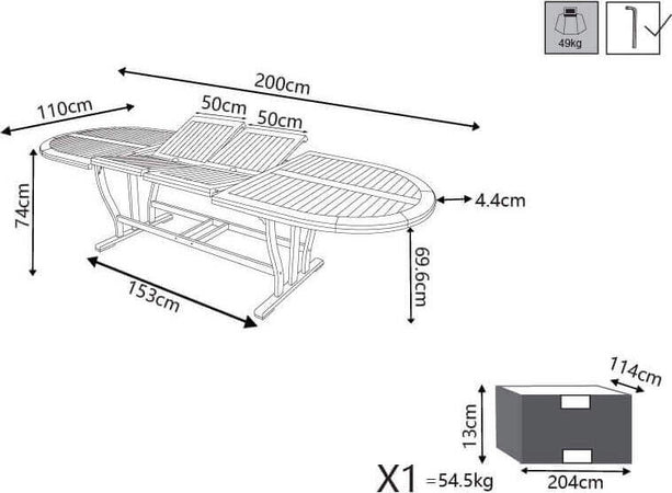 GENIUS---tavolo-da-giardino-allungabile-in-legno-massiccio-di-acacia-200/300x110-Marrone-Milani-Home