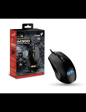 GENIUS MOUSE GAMING USB SCORPION M300 7*RGB 6 BUTTONS 800-2400DPI 1.5m