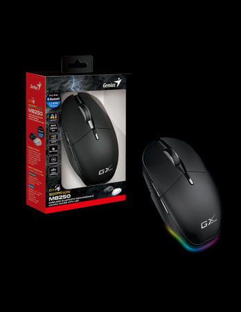 GENIUS MOUSE GAMING USB SCORPION M8250 BLK BT & 2.4GHz 8*RGB 800-3200DPI AI