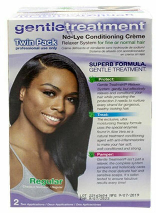GENTLE TREATMENT NO-LYE CONDITIONING CREME RELAXER KIT TWIN PACK REGULAR