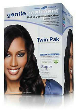 GENTLE TREATMENT NO-LYE CONDITIONING CREME  RELAXER KIT TWIN PACK SUPER 2 APPLICATIONS