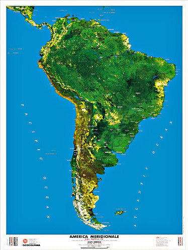GEOGRAMMA---MAPPA-AMERICA-MERIDIONALE-CARTA-SATELLITARE-100X70-CM-scala-1:10.000.000