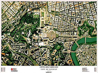 GEOGRAMMA---MAPPA-CITTA'-DEL-VATICANO-CARTA-SATELLITARE-70X100CM-scala-1:2.000
