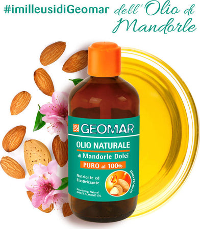 Geomar Olio Puro di Mandorle Dolci 100% Naturale 250ml Olio Idratante Nutriente ed elasticizzante Olio Mille Usi olio Profumeria Chèri - Locri, Commerciovirtuoso.it
