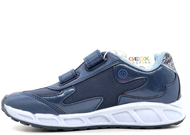 GEOX Sneaker bambina J Shuttle G azzurra/blu con farfalla e luci