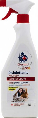 GermoPet Disinfettante Multiuso 2 in 1 Spray e Schiuma elimina odori GERMO disinfettante spray per animali domestici 750ml disinfettante Salute e Prevenzione - Barletta, Commerciovirtuoso.it