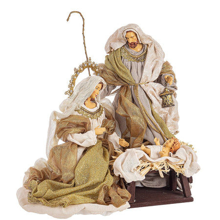 Natività con 3 Re magi con vestiti in velluto statue per presepe