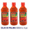 GHANA STAR 100% OLIO DI PALMA NATURALE ROSSO ZOMI RED PALM OIL 500 ML x 3 flaconi