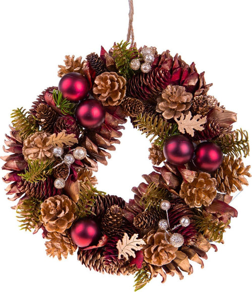 Ghirlanda dietro porta natalizio decorazione in legno Ø 30 cm Casa e cucina/Decorazioni per interni/Addobbi e decorazioni per ricorrenze/Decorazioni natalizie/Orpelli e festoni MagiediNatale.it - Altamura, Commerciovirtuoso.it