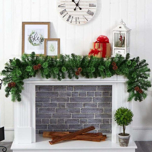 Ghirlanda-Natalizia-Albero-Di-Natale-Con-Pigne-Decorazioni-Natalizie-270cm