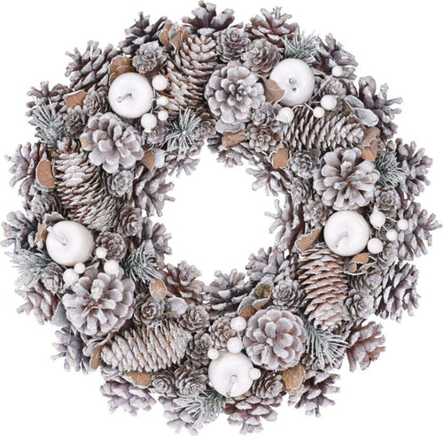 Ghirlanda Natalizia con Pigne color Argento Ø 34 cm retro porta per Interni ed esterni Casa e cucina/Decorazioni per interni/Addobbi e decorazioni per ricorrenze/Decorazioni natalizie/Orpelli e festoni MagiediNatale.it - Altamura, Commerciovirtuoso.it