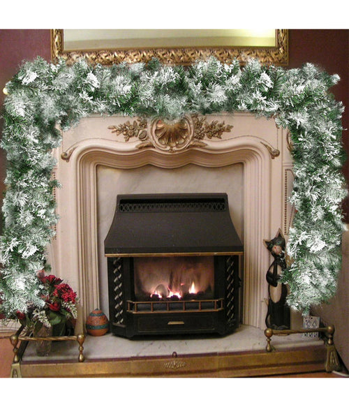 Ghirlanda Natalizia Innevata Albero Natale Decorazioni Natalizie 270cm 200 Punte
