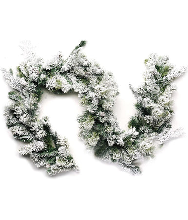 Ghirlanda Natalizia Innevata Albero Natale Decorazioni Natalizie 270cm 200 Punte