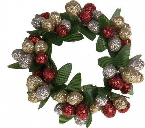 Ghirlanda Natalizia porta candela con glitter da Arredamento Ø 7 cm per Tavola ed Interni Casa e cucina/Decorazioni per interni/Candele e portacandele/Candele/Candele a colonna MagiediNatale.it - Altamura, Commerciovirtuoso.it