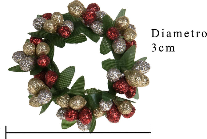 Ghirlanda Natalizia porta candela con glitter da Arredamento Ø 7 cm per Tavola ed Interni Casa e cucina/Decorazioni per interni/Candele e portacandele/Candele/Candele a colonna MagiediNatale.it - Altamura, Commerciovirtuoso.it