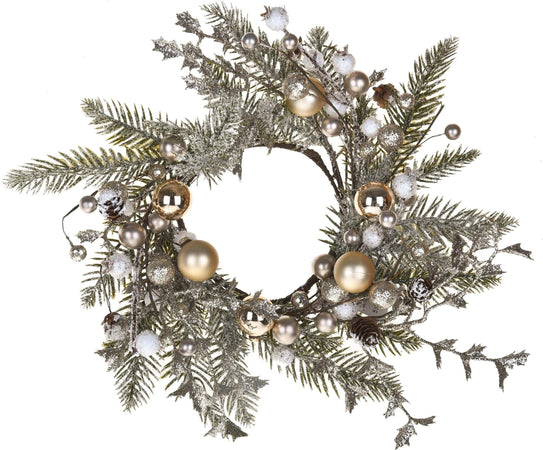 Ghirlanda Natalizia porta candela con palline da Arredamento Ø 25 cm per Tavola ed Interni Casa e cucina/Decorazioni per interni/Addobbi e decorazioni per ricorrenze/Decorazioni natalizie/Orpelli e festoni MagiediNatale.it - Altamura, Commerciovirtuoso.it