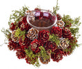 Ghirlanda Natalizia porta candela Rosso Ø 15 cm Arredamento per Tavola e Interni Casa e cucina/Decorazioni per interni/Candele e portacandele/Candele/Candele a colonna MagiediNatale.it - Altamura, Commerciovirtuoso.it