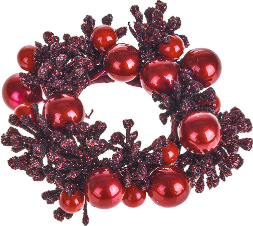 Ghirlanda per candela con bacche rosse decorazione natalizia in plastica ⌀ 7 cm Casa e cucina/Decorazioni per interni/Addobbi e decorazioni per ricorrenze/Decorazioni natalizie/Orpelli e festoni MagiediNatale.it - Altamura, Commerciovirtuoso.it