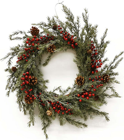 Ghirlanda retro porta natalizia con bacche e pigne ø 70 cm Casa e cucina/Decorazioni per interni/Addobbi e decorazioni per ricorrenze/Decorazioni natalizie/Orpelli e festoni MagiediNatale.it - Altamura, Commerciovirtuoso.it