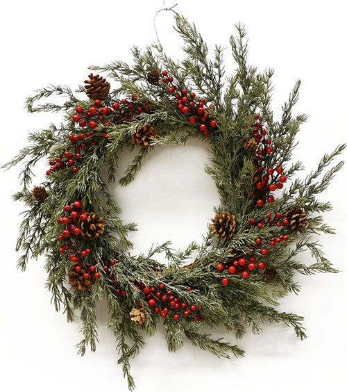 Ghirlanda retro porta natalizia con bacche e pigne ø 70 cm Casa e cucina/Decorazioni per interni/Addobbi e decorazioni per ricorrenze/Decorazioni natalizie/Orpelli e festoni MagiediNatale.it - Altamura, Commerciovirtuoso.it