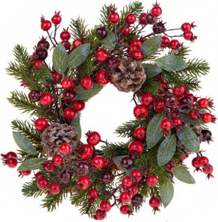 Ghirlanda retro porta natalizia con bacche e pigne, centro tavola Ø 30 cm Casa e cucina/Decorazioni per interni/Addobbi e decorazioni per ricorrenze/Decorazioni natalizie/Orpelli e festoni MagiediNatale.it - Altamura, Commerciovirtuoso.it