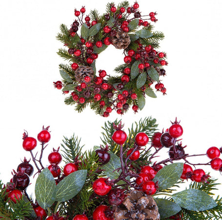 Ghirlanda retro porta natalizia con bacche e pigne, centro tavola Ø 30 cm Casa e cucina/Decorazioni per interni/Addobbi e decorazioni per ricorrenze/Decorazioni natalizie/Orpelli e festoni MagiediNatale.it - Altamura, Commerciovirtuoso.it