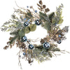 Ghirlanda retro porta natalizia decorato con bacche e sfere azzurre Ø 48 cm Casa e cucina/Decorazioni per interni/Addobbi e decorazioni per ricorrenze/Decorazioni natalizie/Orpelli e festoni MagiediNatale.it - Altamura, Commerciovirtuoso.it