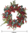 Ghirlanda tonda corona dietro porta con pigne e bacche in PE effetto Real Touch Ø 50 cm Casa e cucina/Decorazioni per interni/Addobbi e decorazioni per ricorrenze/Decorazioni natalizie/Orpelli e festoni MagiediNatale.it - Altamura, Commerciovirtuoso.it