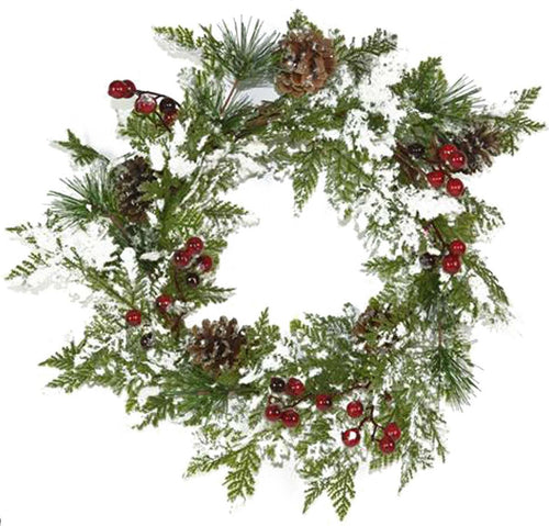 Ghirlanda tonda corona dietro porta innevato con pigne e bacche ø 40 cm Casa e cucina/Decorazioni per interni/Addobbi e decorazioni per ricorrenze/Decorazioni natalizie/Orpelli e festoni MagiediNatale.it - Altamura, Commerciovirtuoso.it