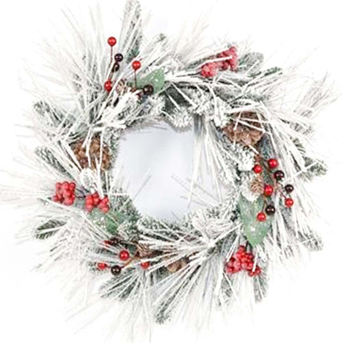 Ghirlanda tonda corona dietro porta innevato con pigne e bacche ø 50 cm Casa e cucina/Decorazioni per interni/Addobbi e decorazioni per ricorrenze/Decorazioni natalizie/Orpelli e festoni MagiediNatale.it - Altamura, Commerciovirtuoso.it