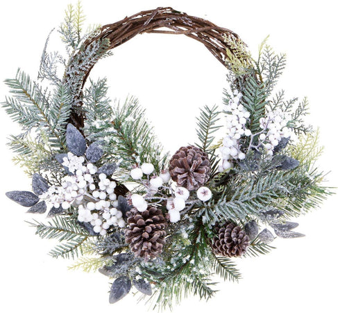 Ghirlanda tonda floreale con pigne Will corona natalizia, dietro porta da 46 cm Casa e cucina/Decorazioni per interni/Addobbi e decorazioni per ricorrenze/Decorazioni natalizie/Orpelli e festoni MagiediNatale.it - Altamura, Commerciovirtuoso.it