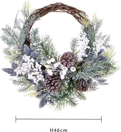 Ghirlanda tonda floreale con pigne Will corona natalizia, dietro porta da 46 cm Casa e cucina/Decorazioni per interni/Addobbi e decorazioni per ricorrenze/Decorazioni natalizie/Orpelli e festoni MagiediNatale.it - Altamura, Commerciovirtuoso.it