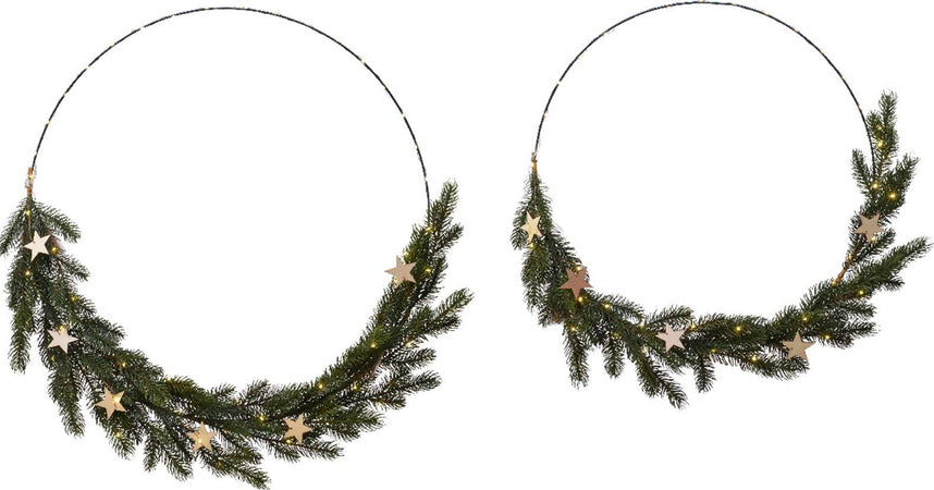 Ghirlanda tonda natalizia, anello decorativo con LED luminosi per interno da 65 cm, set da 2 pezzi Casa e cucina/Decorazioni per interni/Addobbi e decorazioni per ricorrenze/Decorazioni natalizie/Orpelli e festoni MagiediNatale.it - Altamura, Commerciovirtuoso.it