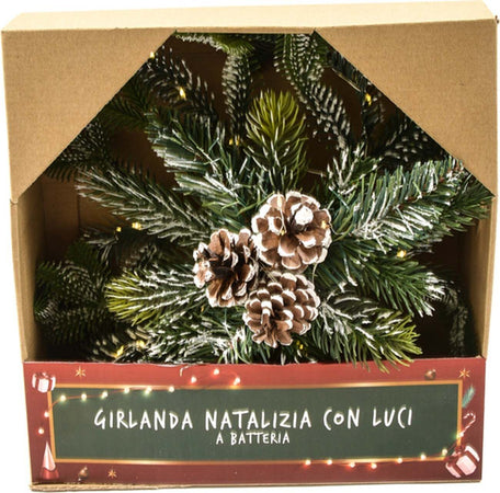 Ghirlanda tonda natalizia color Verde con luci, dietro porta da 40 cm Casa e cucina/Decorazioni per interni/Addobbi e decorazioni per ricorrenze/Decorazioni natalizie/Orpelli e festoni MagiediNatale.it - Altamura, Commerciovirtuoso.it