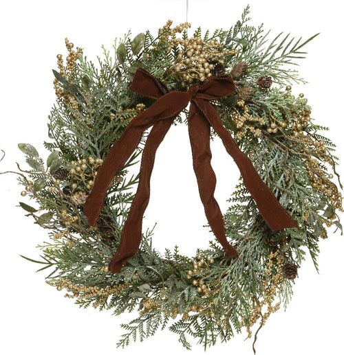 Ghirlanda tonda natalizia con fiocco color Verde, dietro porta da 50 cm Casa e cucina/Decorazioni per interni/Addobbi e decorazioni per ricorrenze/Decorazioni natalizie/Orpelli e festoni MagiediNatale.it - Altamura, Commerciovirtuoso.it