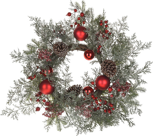 Ghirlanda tonda vischio con palline corona natalizia, dietro porta da 60 cm Casa e cucina/Decorazioni per interni/Addobbi e decorazioni per ricorrenze/Decorazioni natalizie/Orpelli e festoni MagiediNatale.it - Altamura, Commerciovirtuoso.it