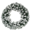 Ghirlanda tonda corona dietro porta innevato in PVC + Flock