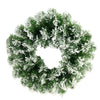 Ghirlanda tonda corona dietro porta innevato in PVC + Flock