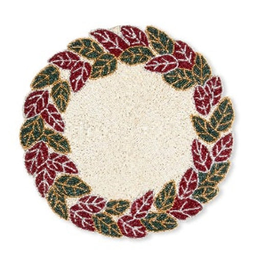 Sottopiatto natalizio decorato con perline per decorazioni Ø 35 cm